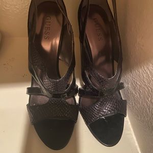 Guess Slingback Black Open-Toe Stilletos